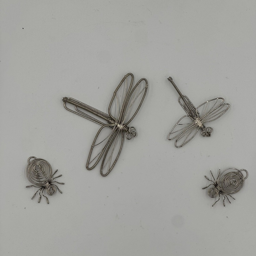 4 Decorative Paper Clips Dragonflies & Insect Silver Metal Nature‎ Office